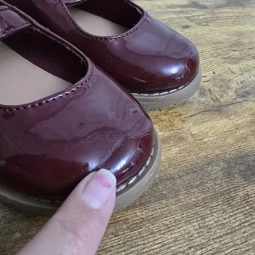 Old Navy Kids Glossy Maroon Mary Jane Shoes